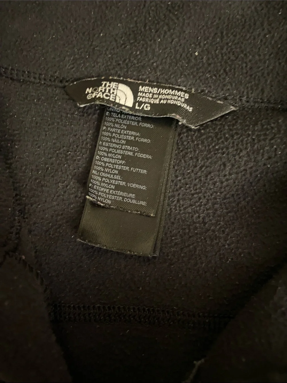 The North Face Men’s Black Fleece Zip Pullover with Gray Chest Pocket